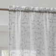 thumbnail image 1 of No. 918 Holly 2-pack Metallic Embroidery Christmas Sheer Rod Pocket Curtain Panel Pair, Silver, 37"W x 63"L (2 Panels), 1 of 7