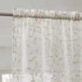 thumbnail image 1 of No. 918 Holly 2-pack Metallic Embroidery Christmas Sheer Rod Pocket Curtain Panel Pair, Gold, 37"W x 84"L (2 Panels), 1 of 7