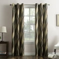 thumbnail image 1 of No. 918 Intersect Wave Print Casual Textured Curtain Panel, 48"x95", Spruce Green, 1 of 6