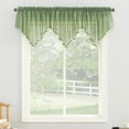 thumbnail image 1 of No. 918 Jillian 1-Piece Crushed Voile Ascot Beaded Sheer Rod Pocket Curtain Valance, 51"x24", Sage Green, 1 of 5