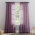 thumbnail image 1 of No. 918 Jillian Crushed Voile Sheer Rod Pocket Curtain Panel, 51" x 63", Purple, 1 of 7