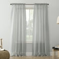 thumbnail image 1 of No. 918 Jillian Crushed Voile Sheer Rod Pocket Curtain Panel, 51" x 63", Silver, 1 of 6