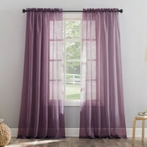 No. 918 Jillian Crushed Voile Sheer Rod Pocket Curtain Panel, 51" x 84", Purple