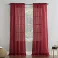 thumbnail image 1 of No. 918 Jillian Crushed Voile Sheer Rod Pocket Curtain Panel, 51" x 84", Red, 1 of 6