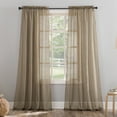 thumbnail image 1 of No. 918 Jillian Crushed Voile Sheer Rod Pocket Curtain Panel, 51" x 84", Taupe, 1 of 7