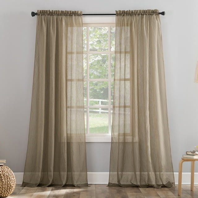 No. 918 Jillian Crushed Voile Sheer Rod Pocket Curtain Panel, 51