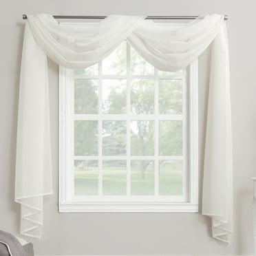No. 918 Juliette Voile Sheer Rod Pocket Curtain Panel, 59" x 108", Eggshell