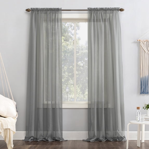 No. 918 Juliette Voile Sheer Rod Pocket Curtain Panel (Single Curtain Panel Only)