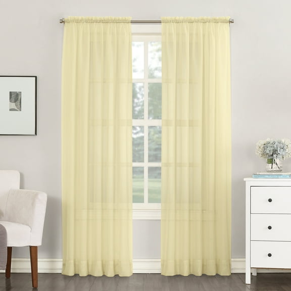 No. 918 Juliette Voile Sheer Rod Pocket Curtain Panel (Single Curtain Panel Only)