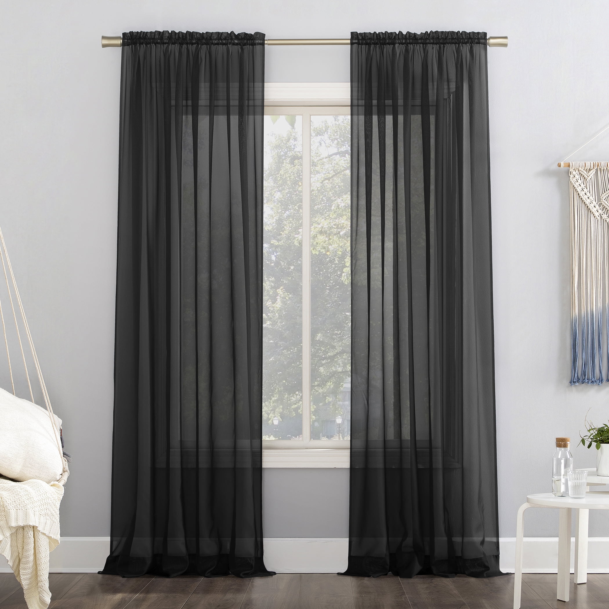 No. 918 Juliette Voile Sheer Rod Pocket Curtain Panel (Single Curtain ...