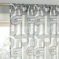 thumbnail image 1 of No. 918 Kaz Embroidered Retro Curves Sheer Curtain Panel, 1-Piece Rod Pocket Indoor Window Panel, 50”x84", Black/White, 1 of 7