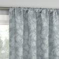thumbnail image 1 of No. 918 Koda Woven Jacquard Leaf Semi-Sheer Rod Pocket Curtain Panel, 50"W X 84"L, Denim Blue, 1 of 6