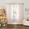thumbnail image 1 of No. 918 Krista 1-Piece Holiday Twist Tab Sheer Tab Top Curtain Panel, 51"x63", Blush, 1 of 8