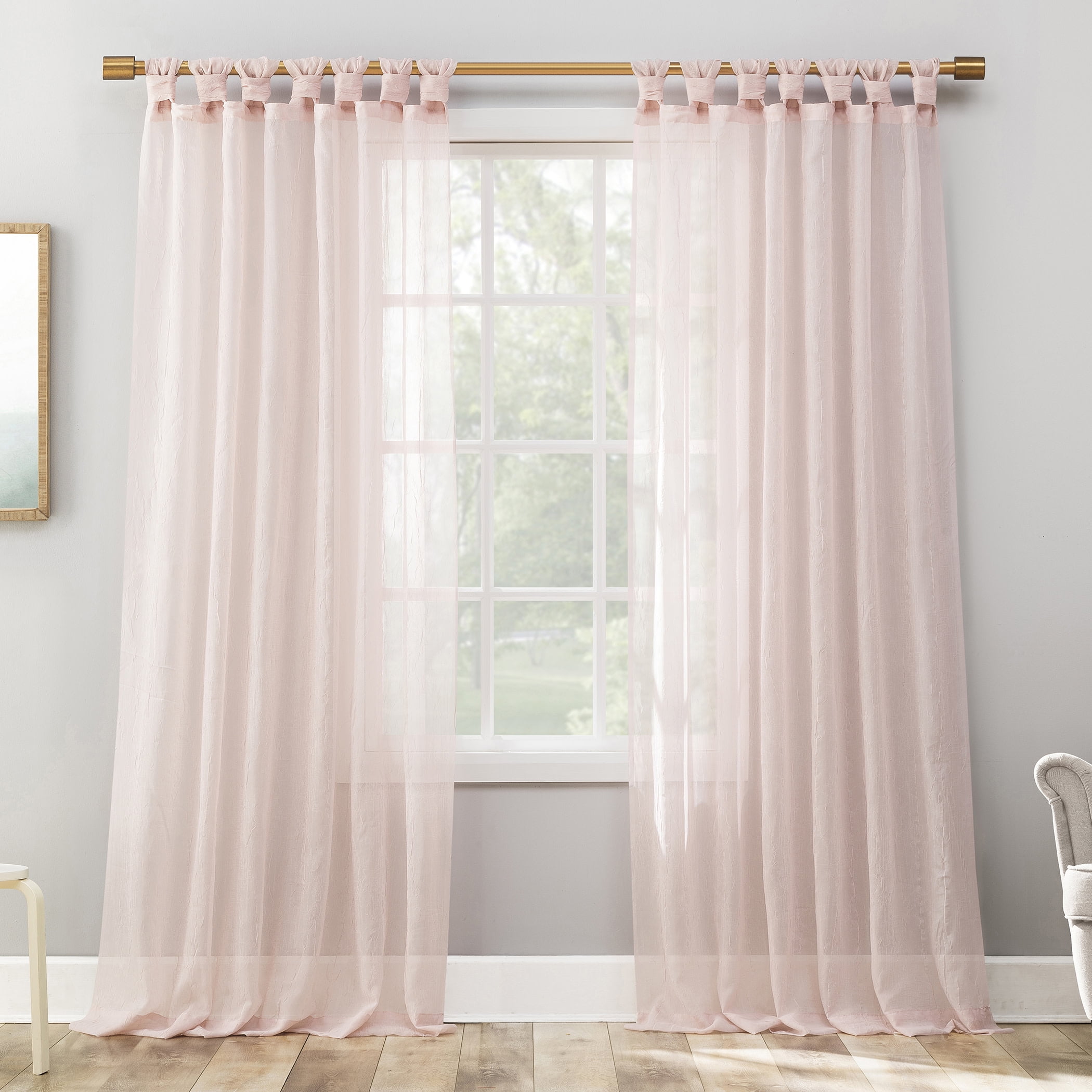 No. 918 Krista 1-Piece Holiday Twist Tab Sheer Tab Top Curtain Panel ...