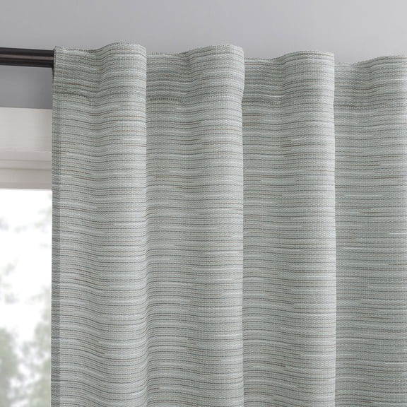 No. 918 Laurel Space Dyed Textured Semi-Sheer Back Tab Curtain Panel, 40"W X 63"L, Sage Green