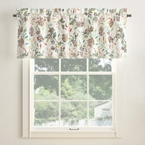 No. 918 Lily Garden Watercolor Floral Semi-Sheer Rod Pocket Curtain Valance, 54"x18", Rose Pink