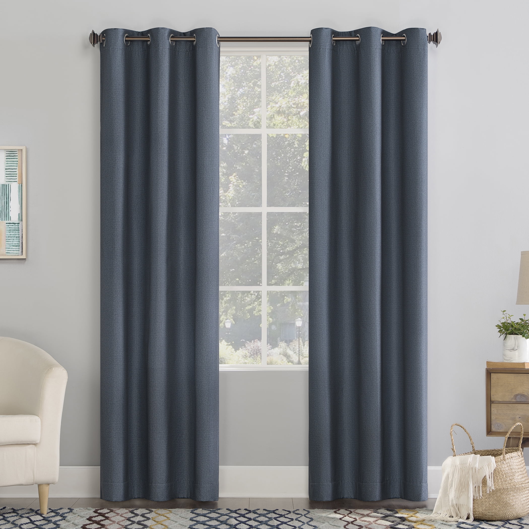 No. 918 Lindstrom Textured Draft Shield Fleece Insulated Room Darkening Grommet Curtain Panel