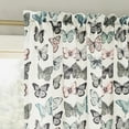 thumbnail image 1 of No. 918 Magdalena Butterfly Print Room Darkening Rod Pocket Curtain Panel, 54"x84", Blue, 1 of 5