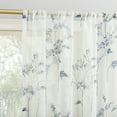 thumbnail image 1 of No. 918 Margot Botanical Print Sheer Rod Pocket Curtain Panel, 50"W X 84"L, Blue, 1 of 6