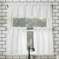 thumbnail image 1 of No. 918 Mariela Floral Trim Semi Sheer Rod Pocket Kitchen Curtain Set 58" x 24" in White, 1 of 6