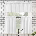 thumbnail image 1 of No. 918 Martine Microfiber Semi-Sheer Rod Pocket Kitchen Curtain Valance and Tiers Set, 54" x 45" 3-Piece, White, 1 of 3