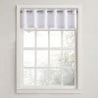 No. 918 Nathan Grommet Textured Kitchen Curtain Valance, 56" x 14" in White
