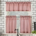 thumbnail image 1 of No. 918 Parkham Farmhouse Plaid Semi-Sheer Rod Pocket Kitchen Curtain Valance and Tier Set, 54" x 24", 1 of 8