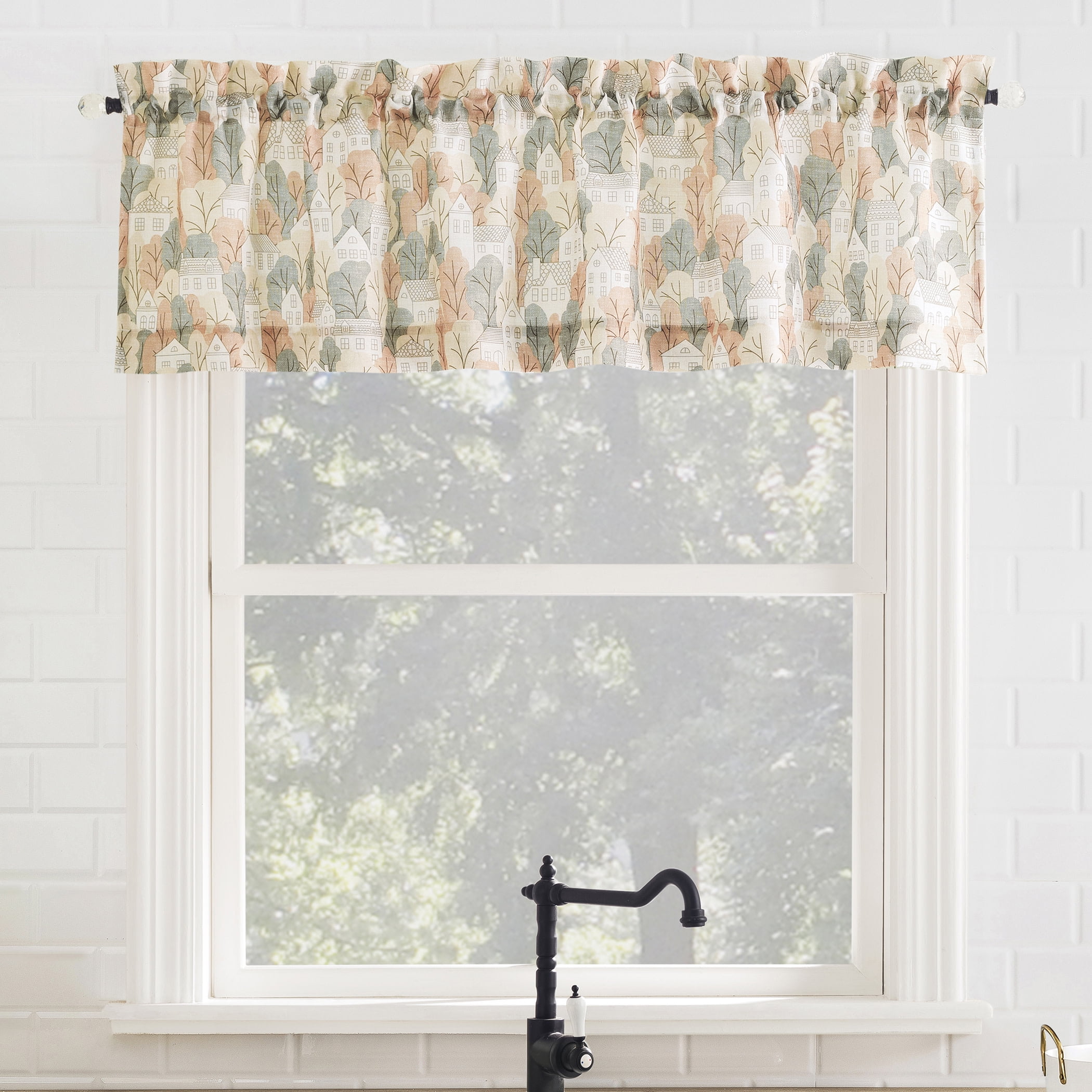 No. 918 Pleasantville Semi-Sheer Rod Pocket Kitchen Curtain Valance, 54"x14"