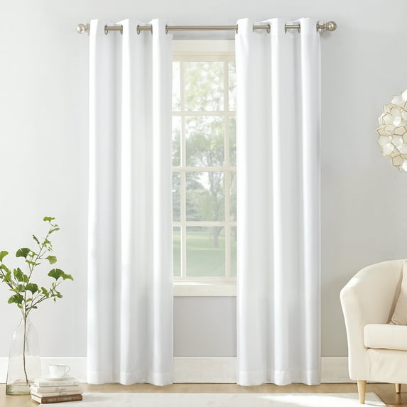 No. 918 Sora Casual Textured Semi-Sheer Grommet Curtain Panel, 40"x84", White
