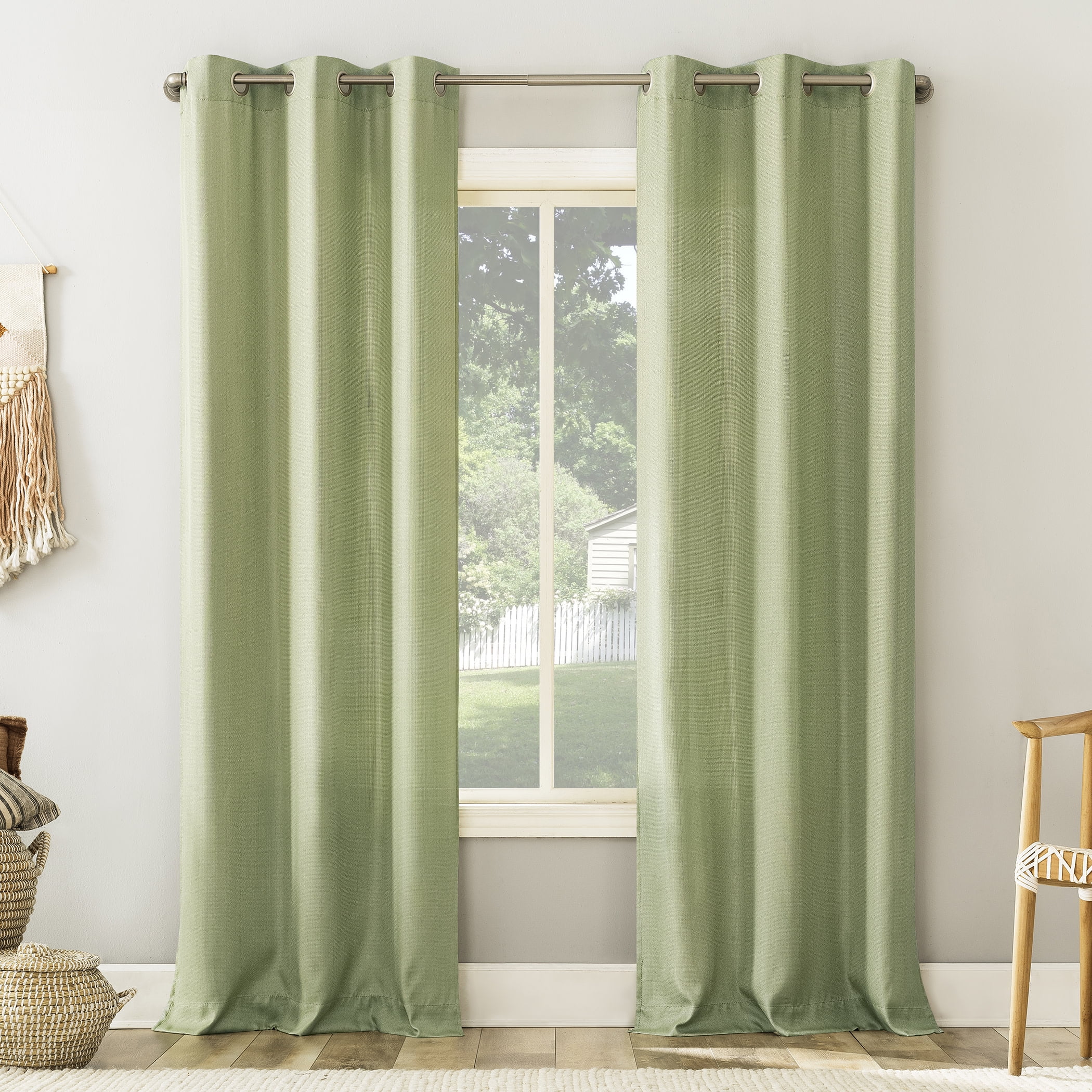 No. 918 Sora Casual Textured Semi-Sheer Grommet Curtain Panel, 40