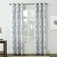 thumbnail image 1 of No. 918 Sora Print Medallion Floral Semi-Sheer Grommet Curtain Panel, 40"x84", White/Floral, 1 of 5