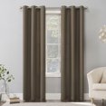 thumbnail image 1 of No. 918 Sora Semi-Sheer Casual Textured Grommet Curtain Panel, Mocha, 40x84, 1 of 5