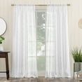 thumbnail image 1 of No. 918 Tina Geometric Clipped Semi-Sheer Rod Pocket Curtain Panel, 50"x84", White, 1 of 5