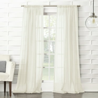 No. 918 Vida Crushed Texture Semi-Sheer Rod Pocket Curtain Panel, 50" x 84"