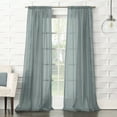thumbnail image 1 of No. 918 Vida Crushed Texture Semi-Sheer Rod Pocket Curtain Panel, 50"x63", Harbor Blue, 1 of 7