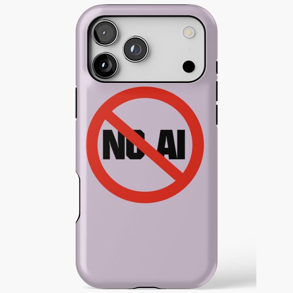 No AI Prohibition Sign Graphic for iPhone Case 17 16 15 14 13 12 11 Pro Max