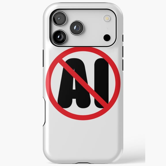 No AI Prohibition Symbol for iPhone Case 17 16 15 14 13 12 11 Pro Max