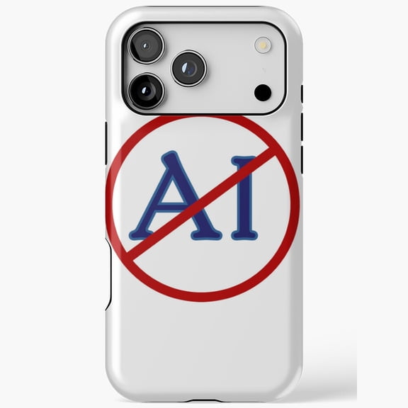 No AI Symbol Anti Artificial Intelligence Graphic Icon for iPhone Case 17 16 15 14 13 12 11 Pro Max