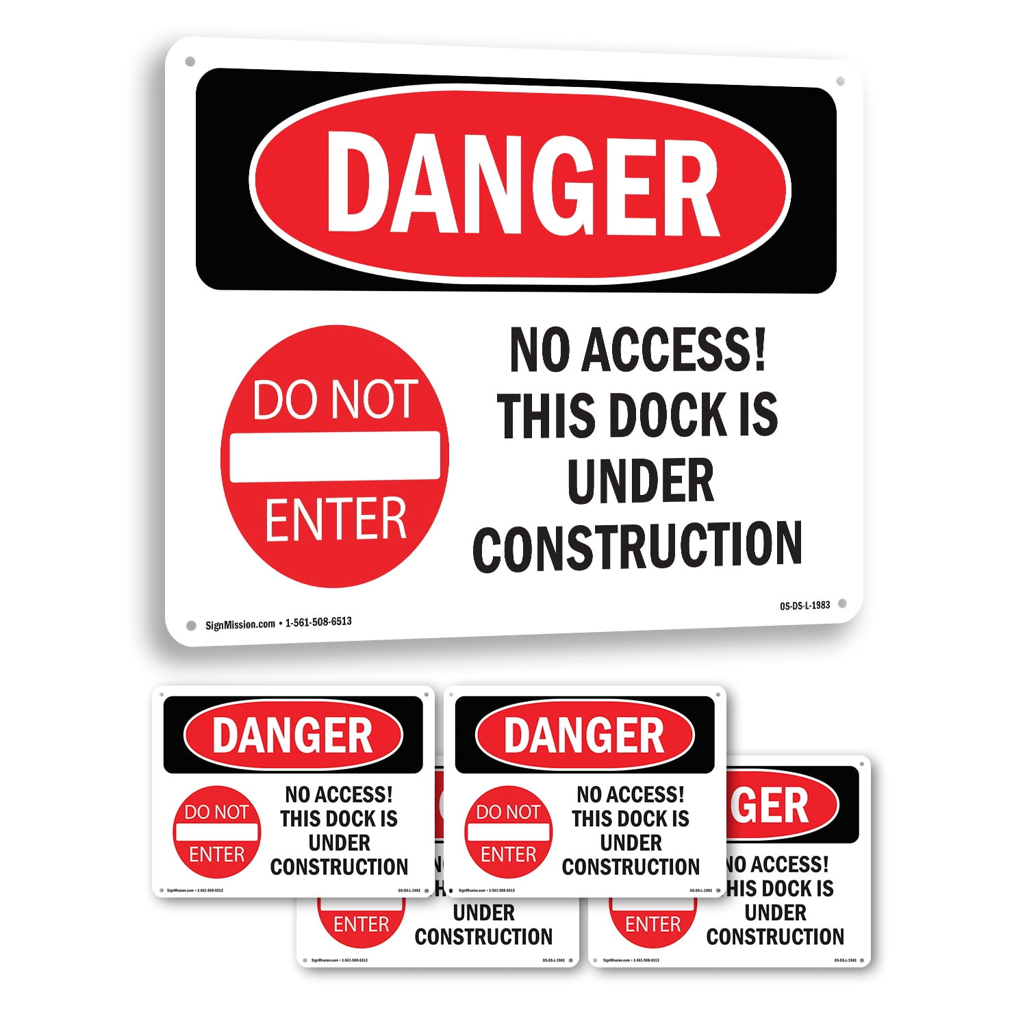 No Access! This Dock OSHA Danger Rigid Plastic Sign 24 Inch x 18 Inch ...