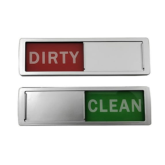 No-Adhesive Dishwasher Sign, Non-Scratch Shutter Slide Status Indicator Heavy Duty Easy Read Clean/Dirty Washer Magnetless Decoration for Kitchen