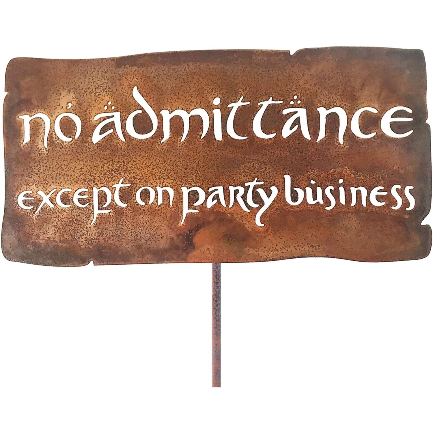 “No Admittance Except On Party Business” Wood Sign – Rustic Hanging Wall Art | Farmhouse Home Decor, 8x12 Inch - View #2