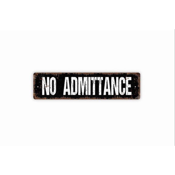 No Admittance Sign - Private Not An Exit Employees Only Rustic Street Metal Aluminum Sign or Door Name Plate Plaque - Size: 16 x 4 Inches