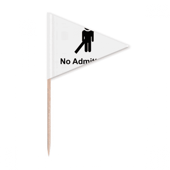 No Adttance Black Symbol Pattern Toothpick Triangle Cupcake Toppers Flag
