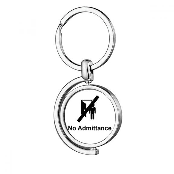 No Adttance Warning Symbol Rotating Keychain Metal Keyring Holder