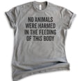 thumbnail image 1 of No Animals Were Harmed In The Feeding Of This Body Shirt, Unisex Women's Shirt, Vegan Animal Lover Shirt, Dark Heather Gray, 3X-Large, 1 of 6