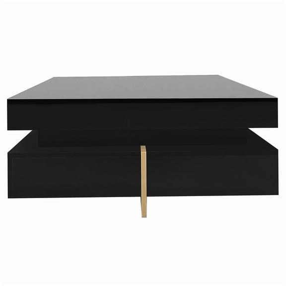 No Assembly Coffee Table Set of 2, Modern Black MGO End Tables with Geometric Design for Small Spaces