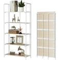 No Assembly Folding Bookshelf for Living Room 3 Tier Gold Collapsible