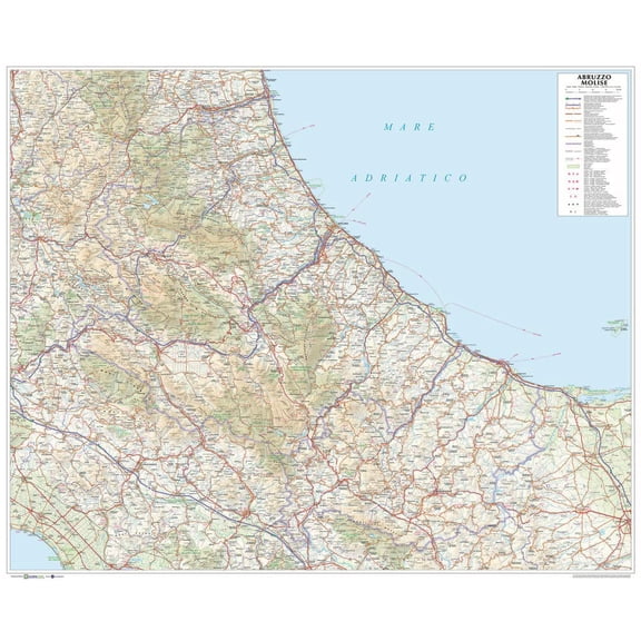 No Author Abruzzo-Molise. Scala 1:250.000 (carta murale stradale regionale in carta (Paperback)