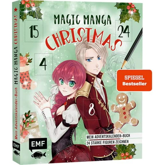 No Author Mein Manga-Adventskalender-Buch: Magic Manga Christmas: 24 starke Figuren (Hardcover)
