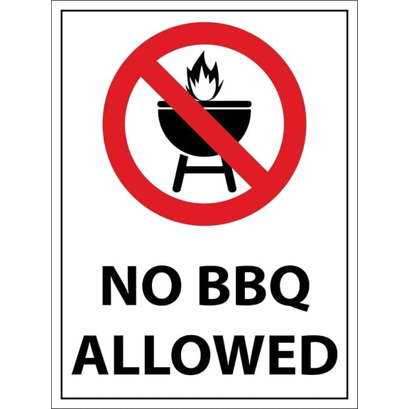 No BBQ Allowed Sign – 8x12 Inch RustFree Aluminum,Reflective & Weatherproof Metal Sign,HighVisibility Outdoor Warning for Parks or Private Property